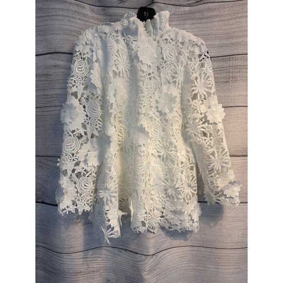 NWT Tuckernuck Blanc Guipure Lace Faye top S - Picture 2 of 4